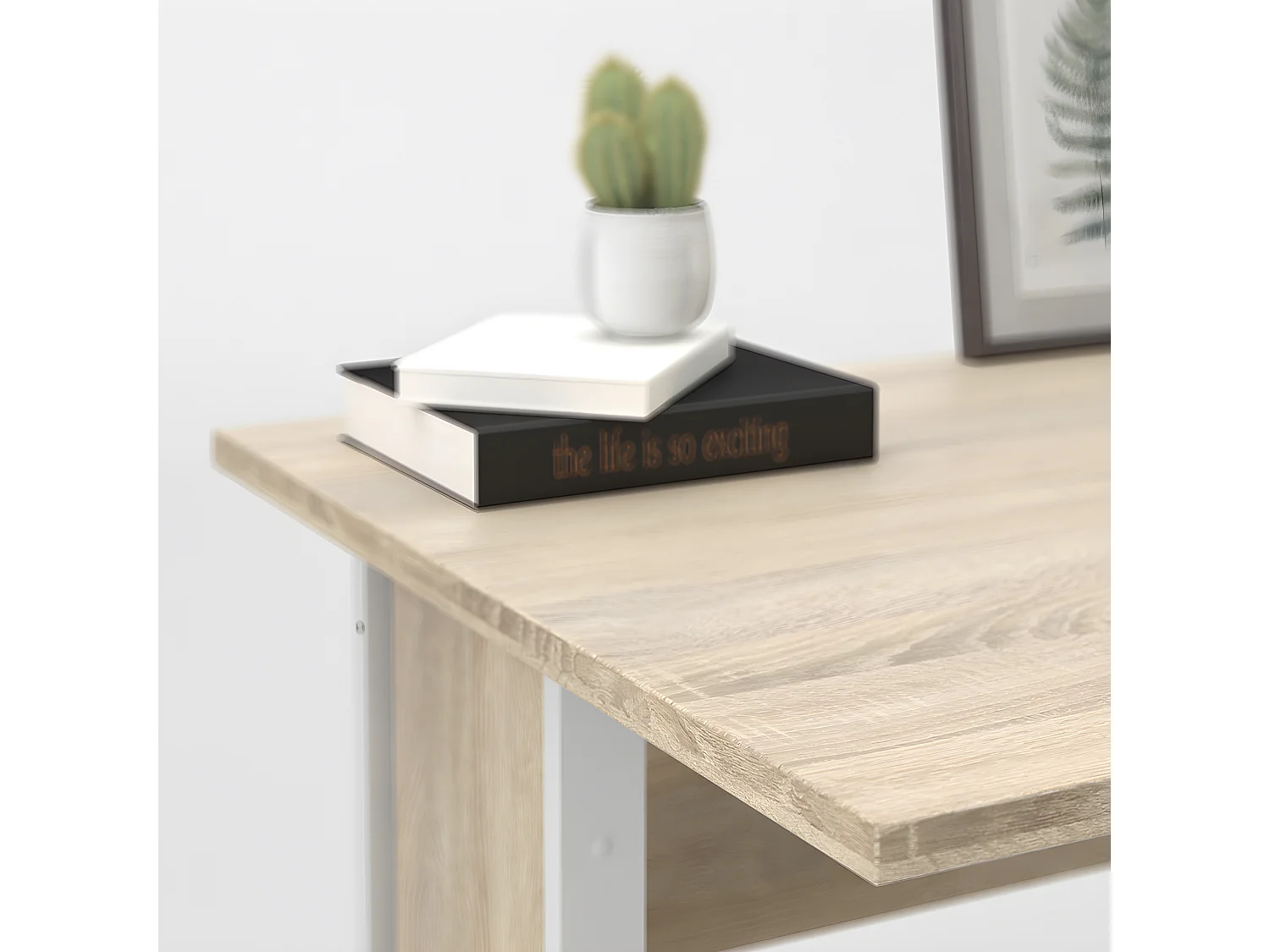 Prisme bureau B eiken decor en wit.