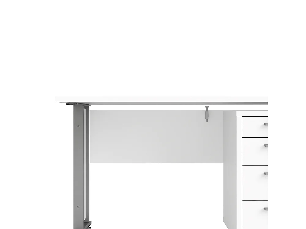 Prisme Bureau avec conteneur roulant, blanc