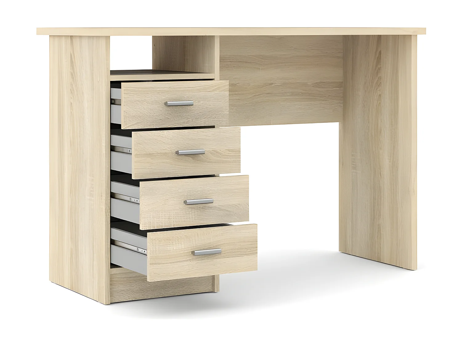 Fula Bureau 4 tiroirs, pieds en chêne.