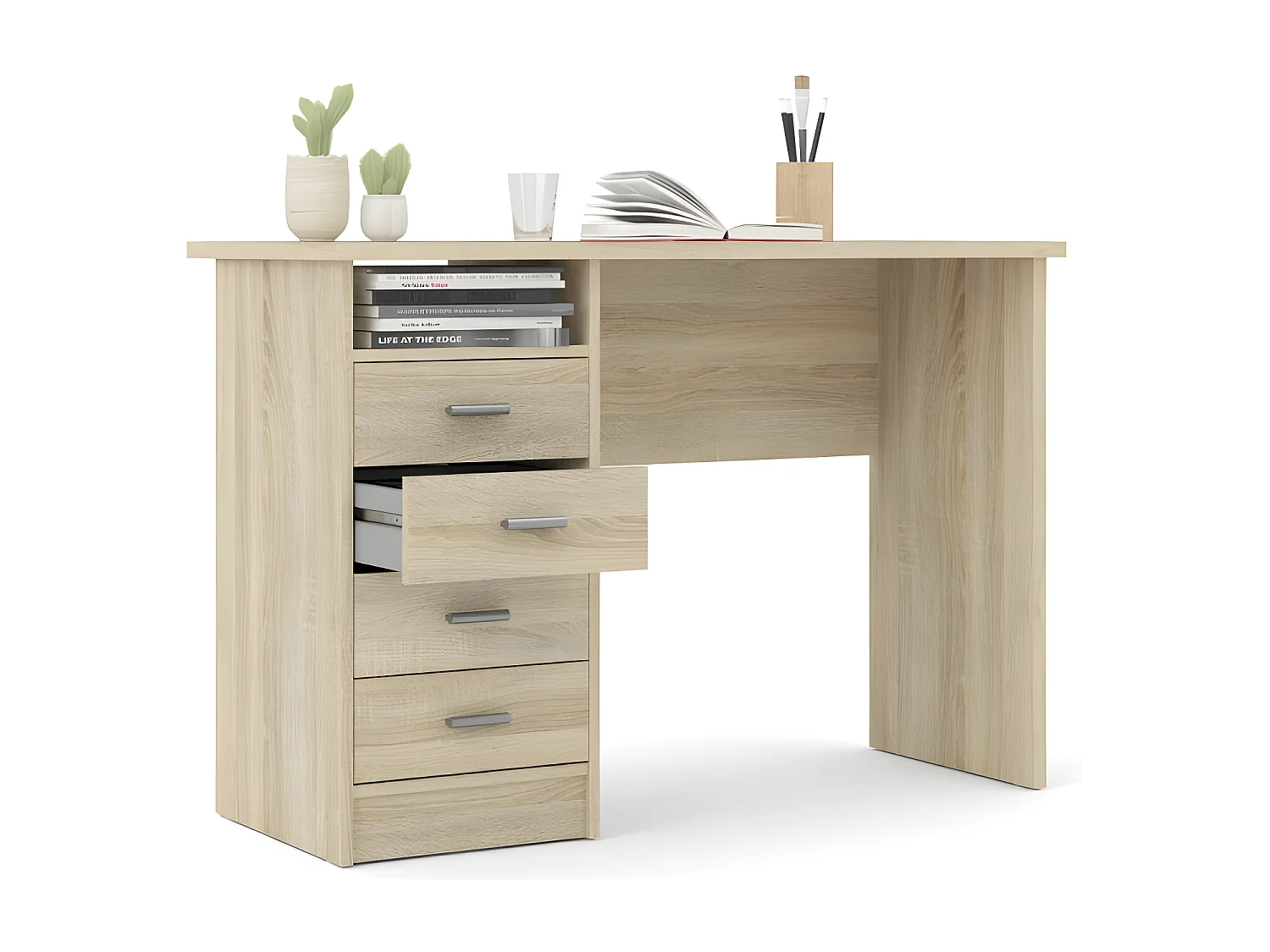 Fula Bureau 4 tiroirs, pieds en chêne.