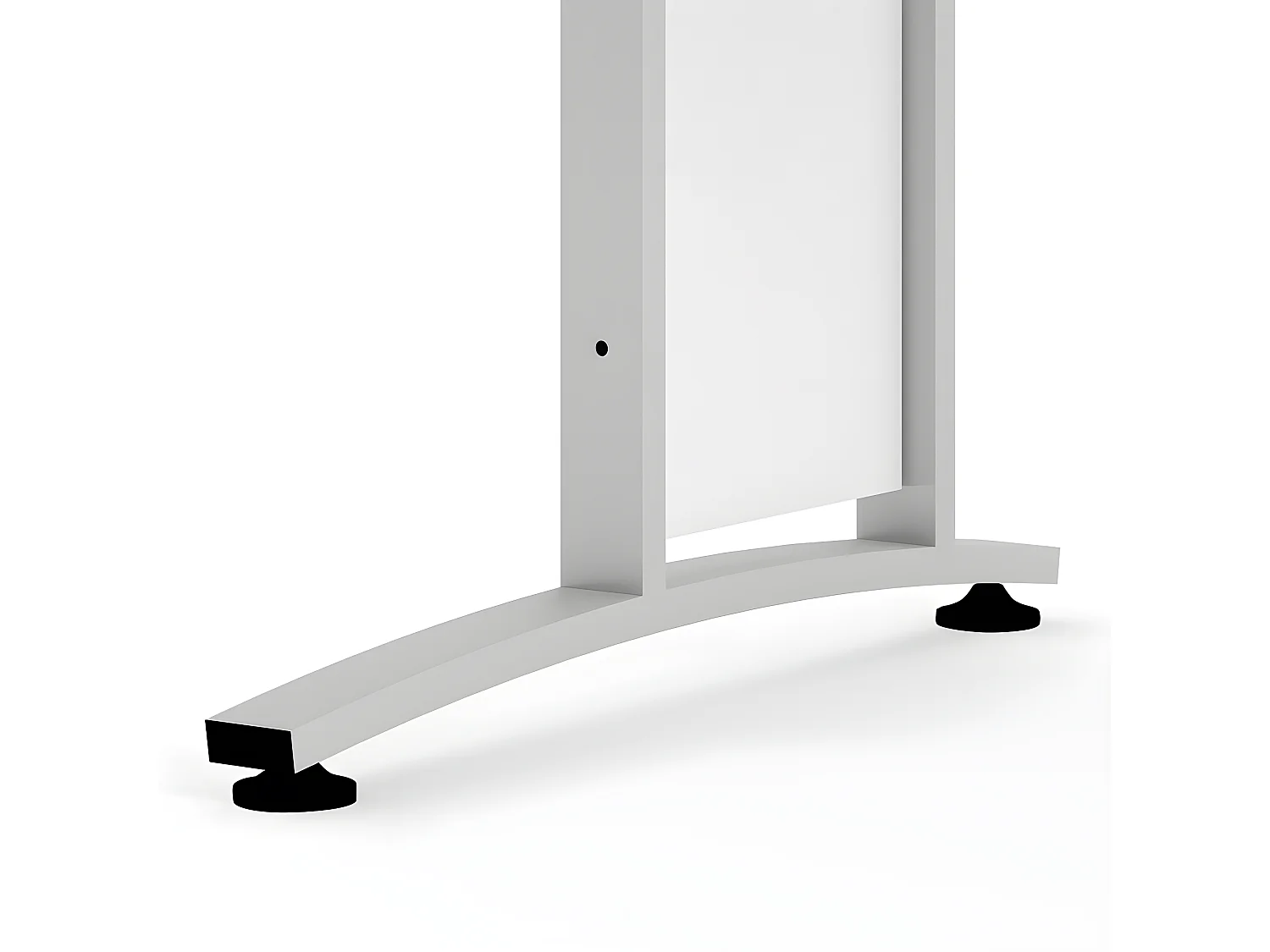 Prisme bureau B wit en zilvergrijs staal.