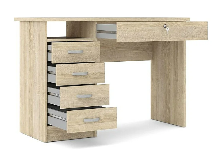 Fula bureau 5 lades eiken structuur decor.