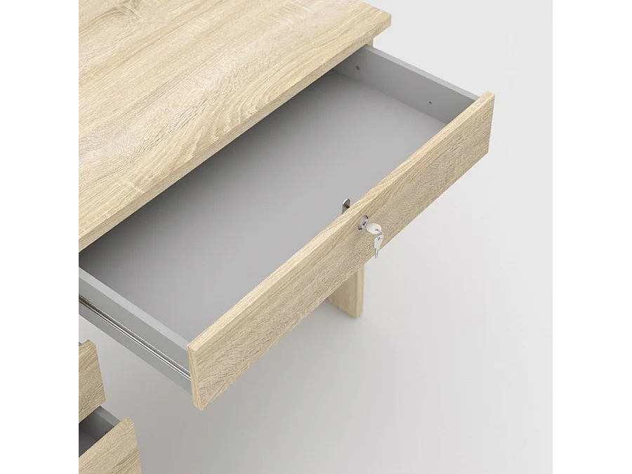 Fula bureau 5 lades eiken structuur decor.