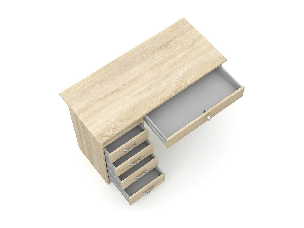 Fula bureau 5 lades eiken structuur decor.