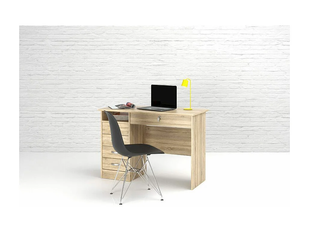 Fula bureau 5 lades eiken structuur decor.