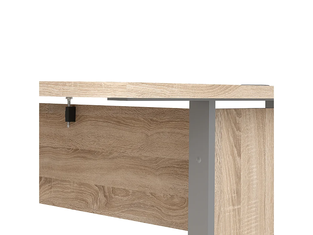 Prisme Hoekbureau met 1 plank en 3 laden, eiken decor