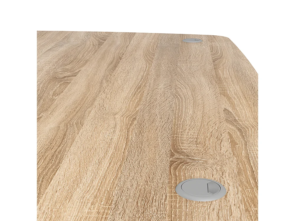 Prisme Hoekbureau met 1 plank en 3 laden, eiken decor