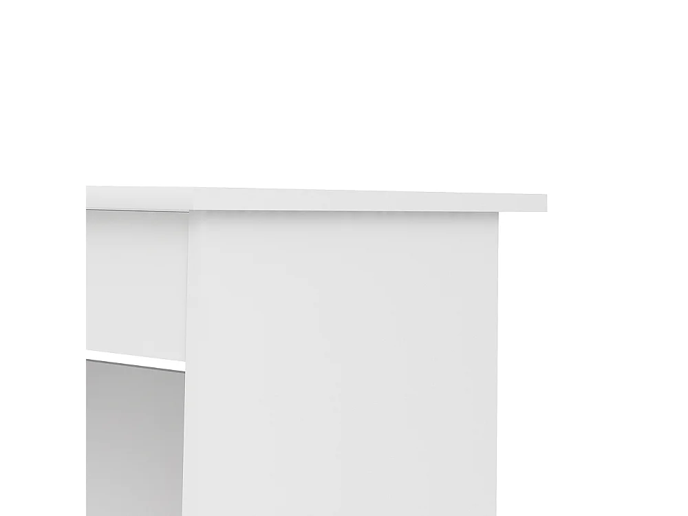 Plus bureau met 1 legplank, 3 kleine laden en 1 grote lade met sleutel, wit.