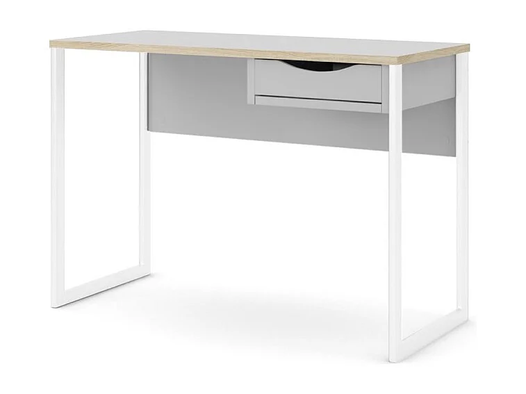 Fula Bureau 110 cm, 1 tiroir, blanc, blanc mat.