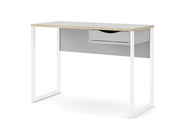 Fula Bureau 110 cm, 1 tiroir, blanc, blanc mat.