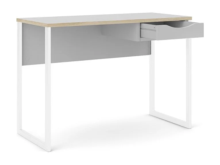 Escritorio Fula 110 cm 1 cajón blanco, blanco mate.