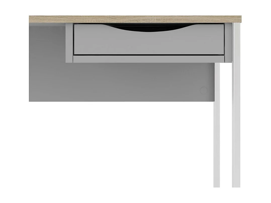 Escritorio Fula 110 cm 1 cajón blanco, blanco mate.