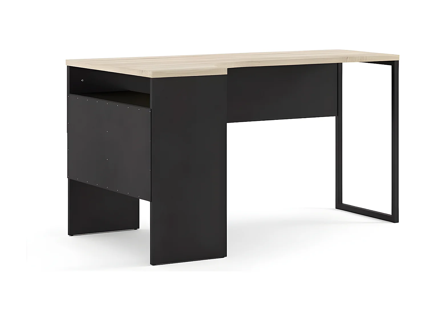 Fula Schreibtisch matt schwarz und Eiche Struktur.