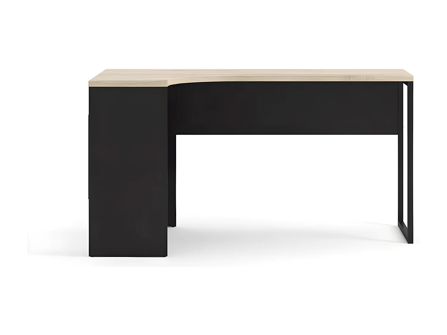 Fula Schreibtisch matt schwarz und Eiche Struktur.