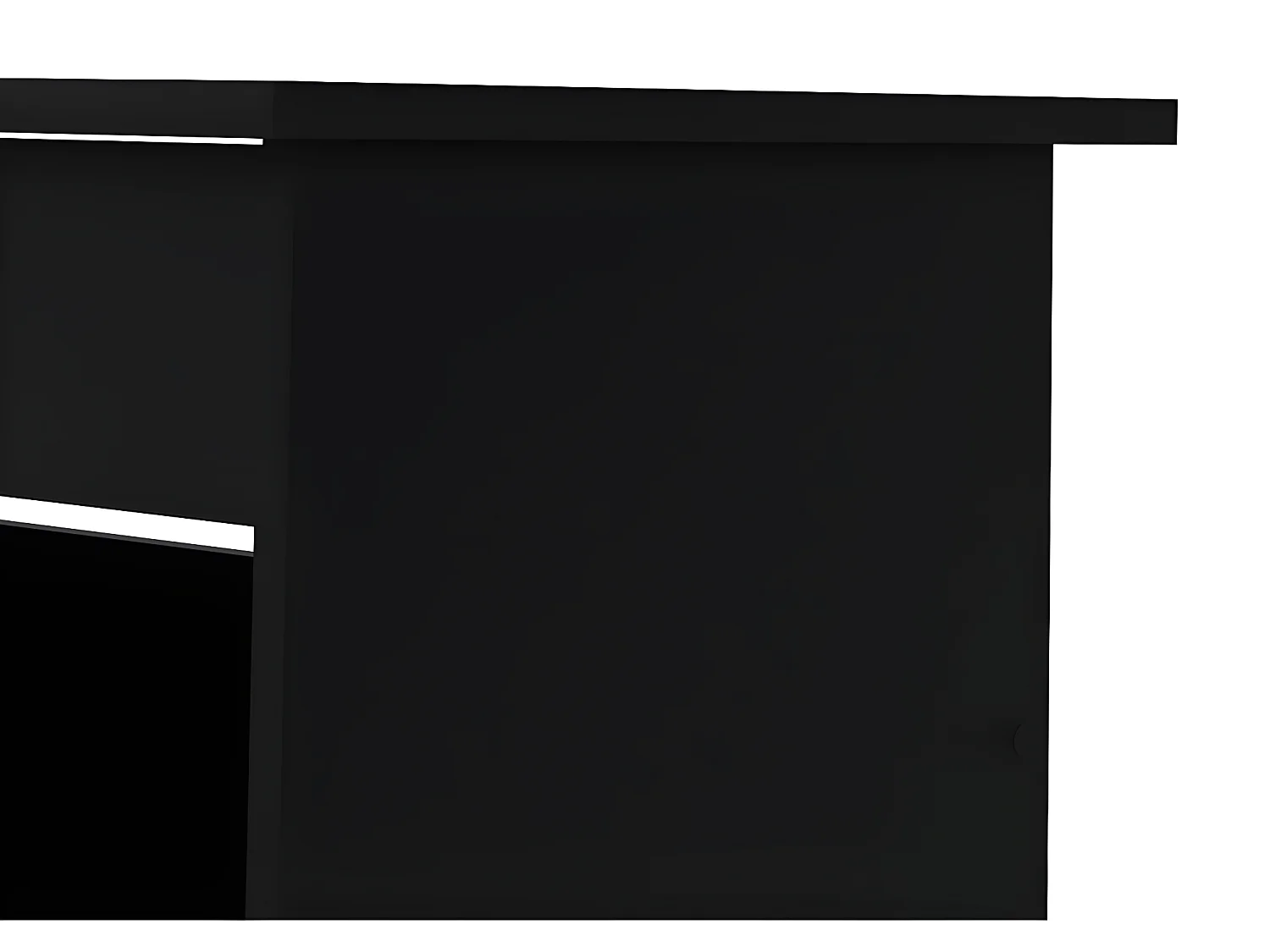 Plus bureau met 1 legplank, 3 kleine laden en 1 grote lade met sleutel, mat zwart.