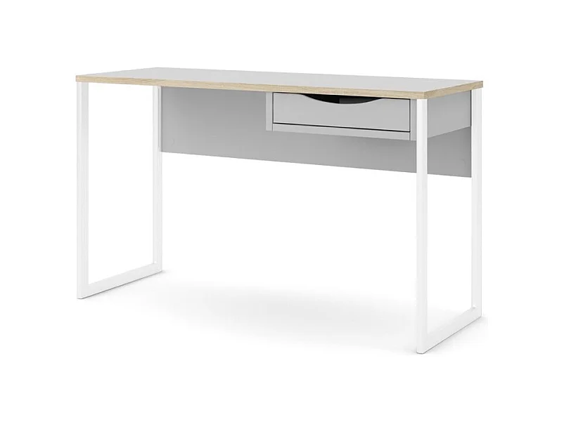 Fula Bureau 130 cm, 1 tiroir, blanc, blanc mat.