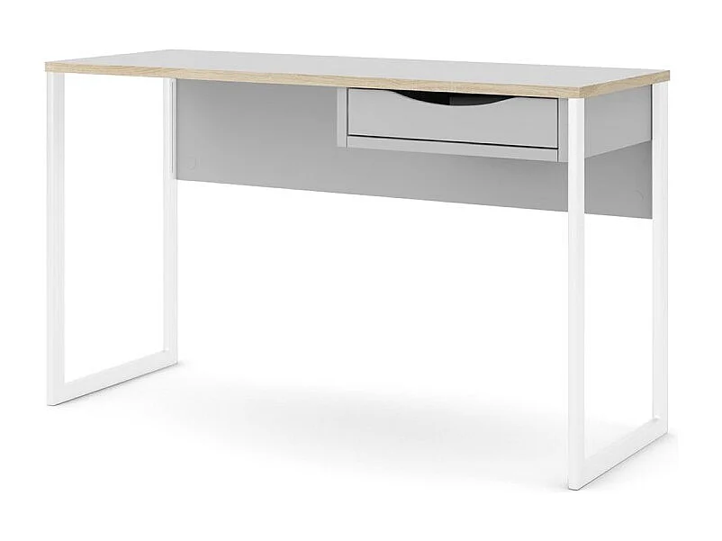 Escritorio Fula 130 cm 1 cajón blanco, blanco mate.