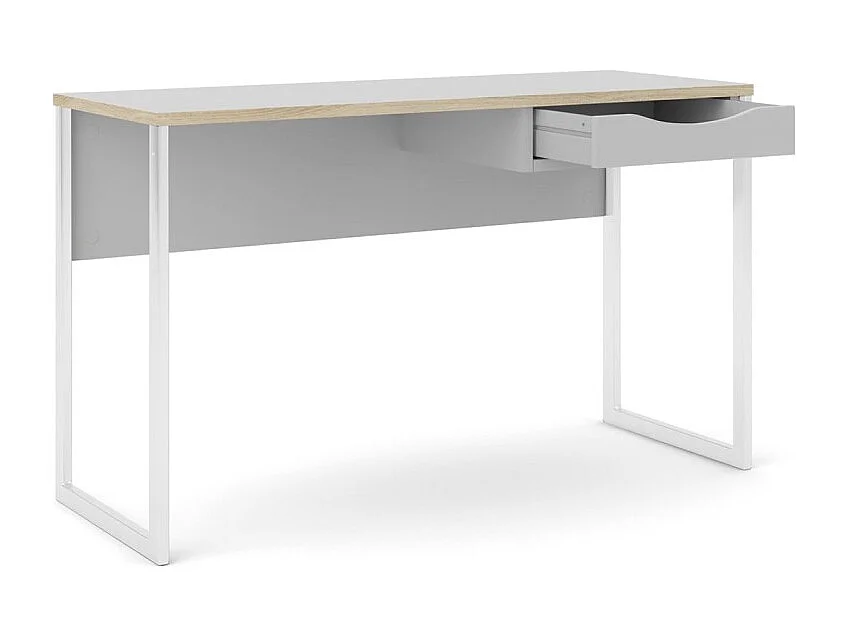 Escritorio Fula 130 cm 1 cajón blanco, blanco mate.