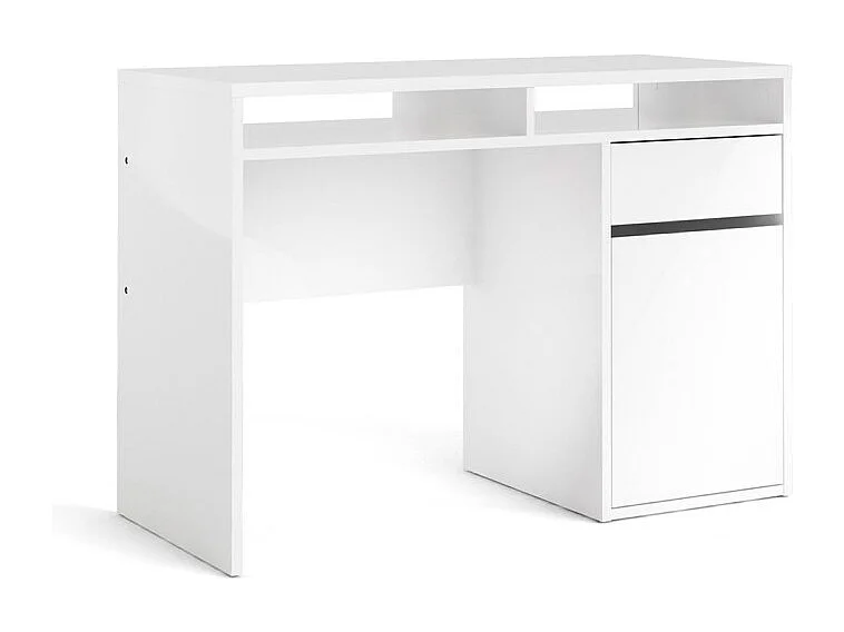 Fula Bureau 2 pièces, 1 tiroir et 1 porte, blanc brillant.