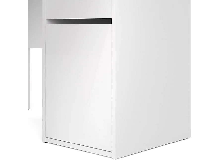 Fula Bureau 2 pièces, 1 tiroir et 1 porte, blanc brillant.