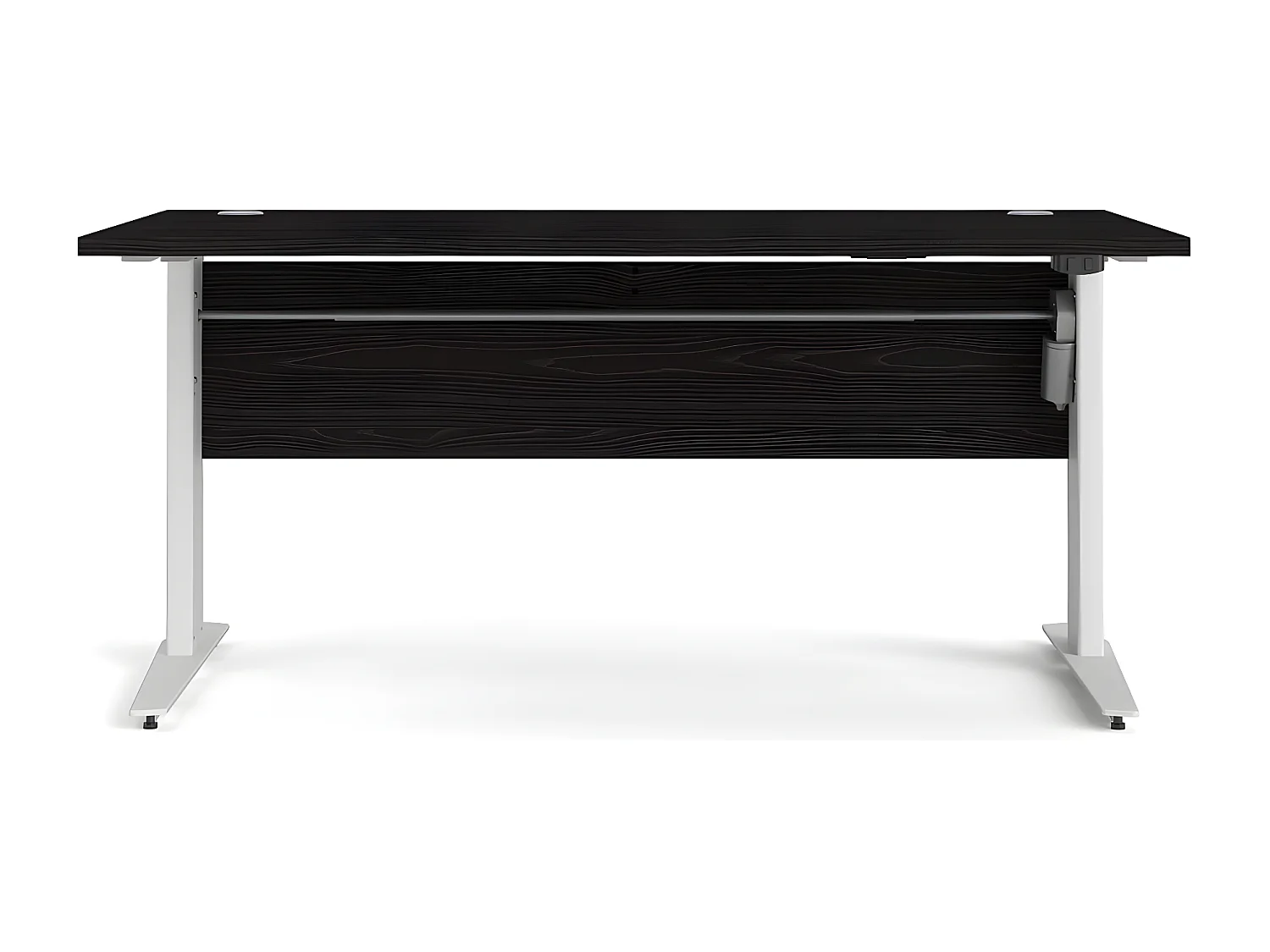 Prisme Bureau met elektrische hef- en daalfunctie, zwart essen decor, wit