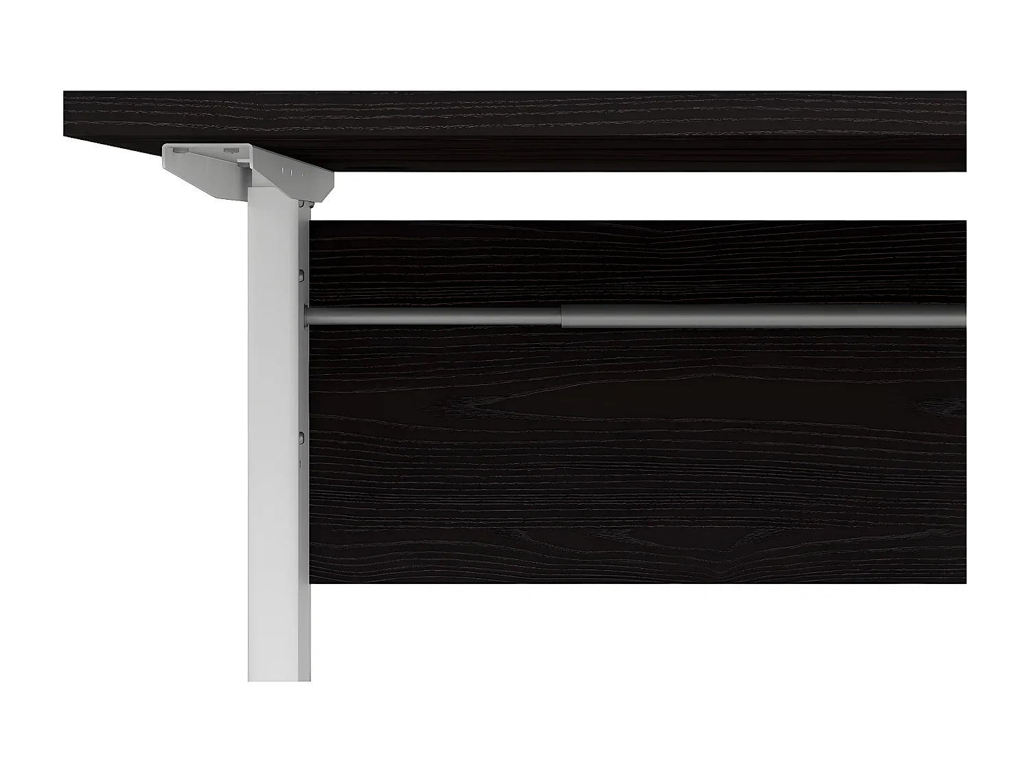 Prisme Bureau met elektrische hef- en daalfunctie, zwart essen decor, wit