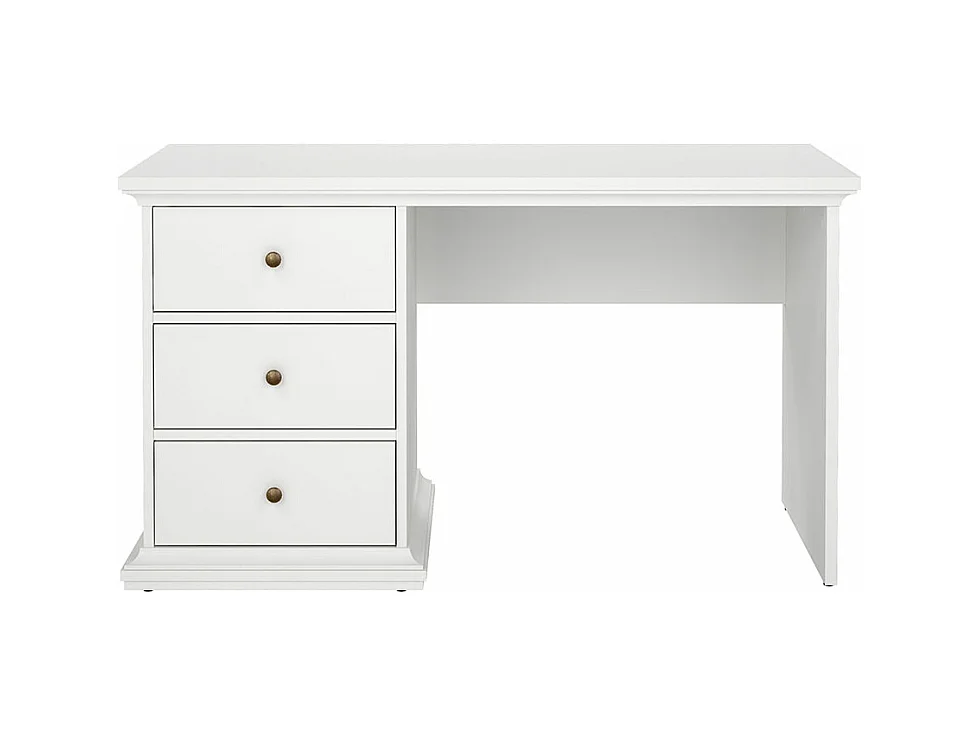 Venedig Bureau avec 3 tiroirs, largeur 130 cm, hauteur 73 cm, blanc.