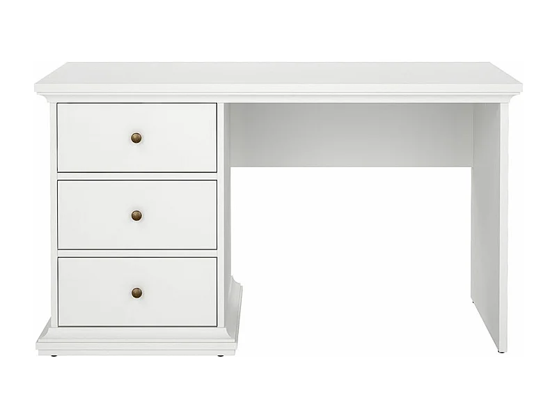 Venedig Bureau avec 3 tiroirs, largeur 130 cm, hauteur 73 cm, blanc.