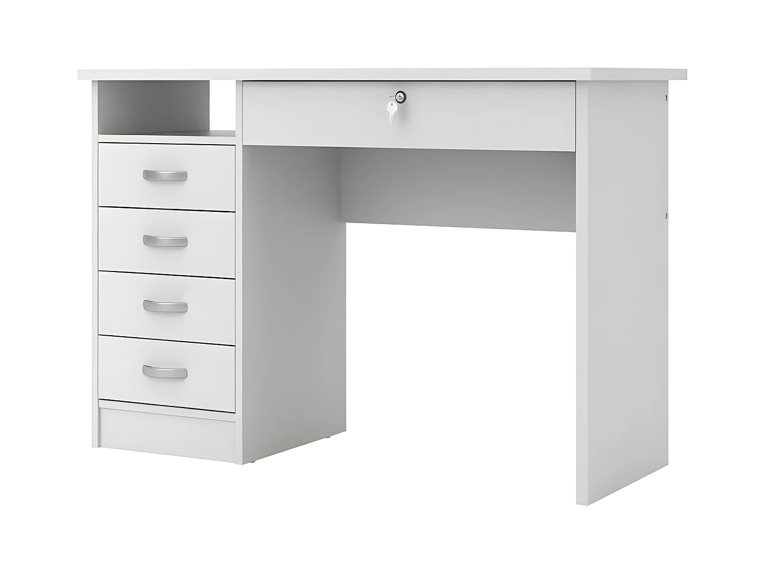 Fula Bureau 5 tiroirs, blanc.
