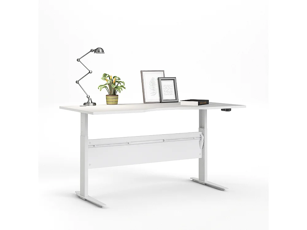Prisme Bureau à hauteur réglable électrique, blanc