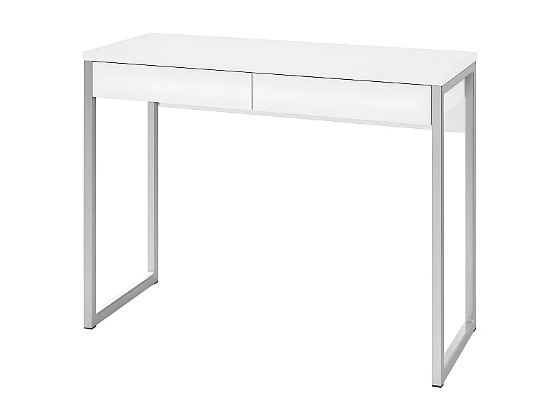Fula Bureau 2 tiroirs, blanc brillant.