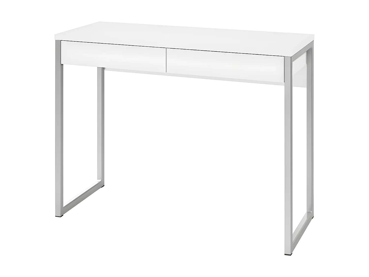 Fula Bureau 2 tiroirs, blanc brillant.