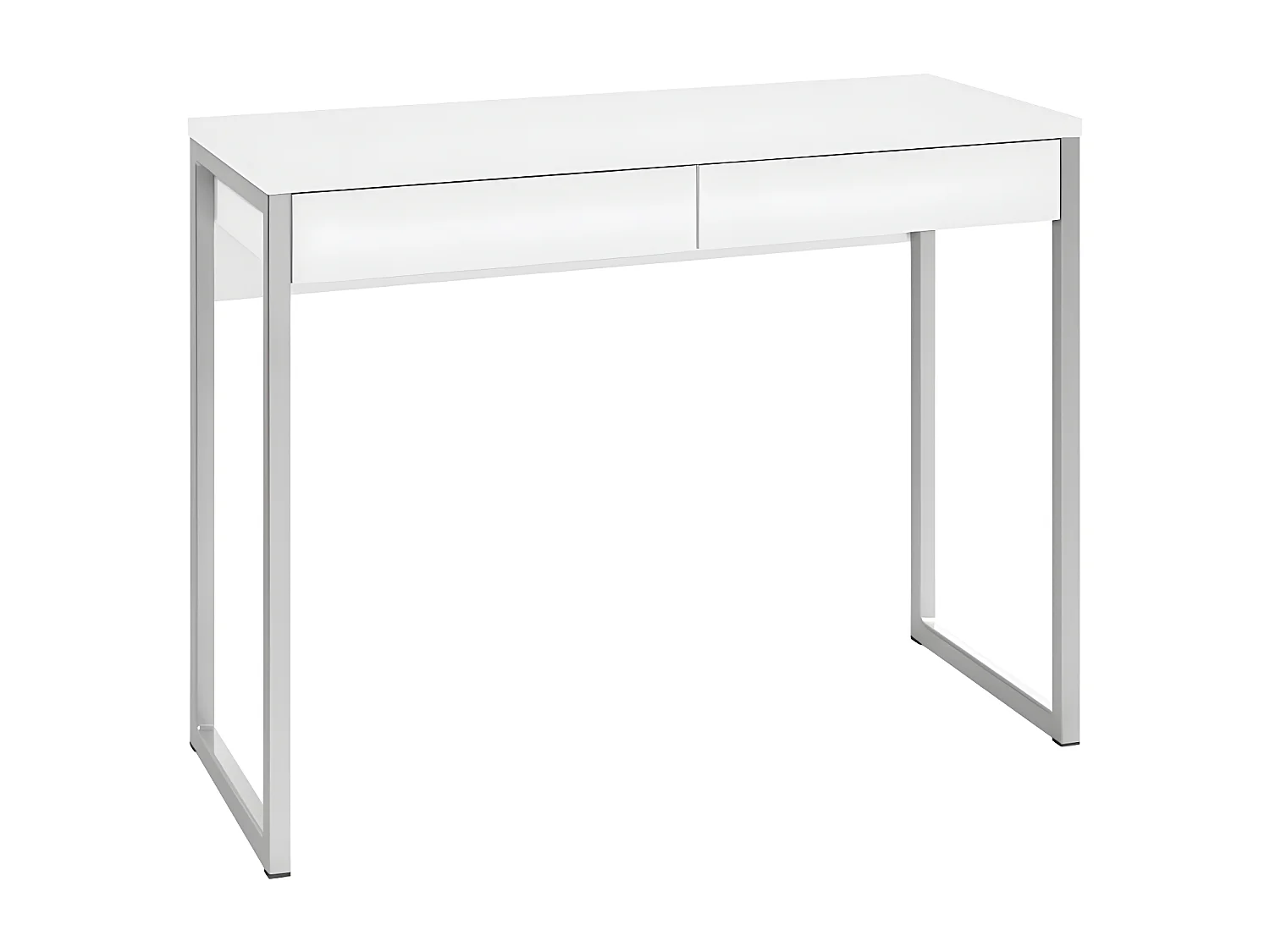 Fula Bureau 2 tiroirs, blanc brillant.