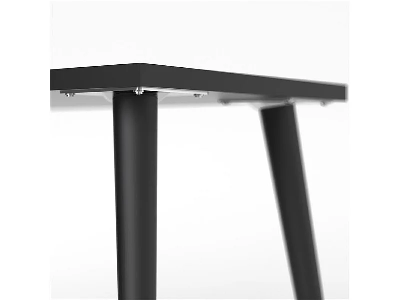 Napoli Eckschreibtisch mit 2 Schubladen und 3 Ablagen in weiß und matt schwarz.