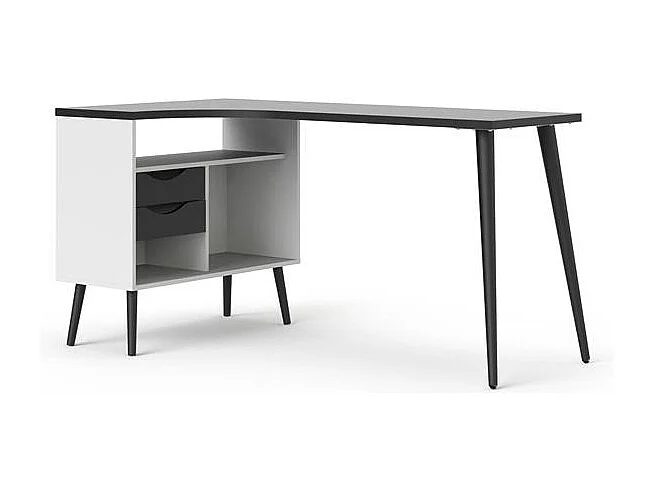 Napoli hoekbureau wit/zwart.