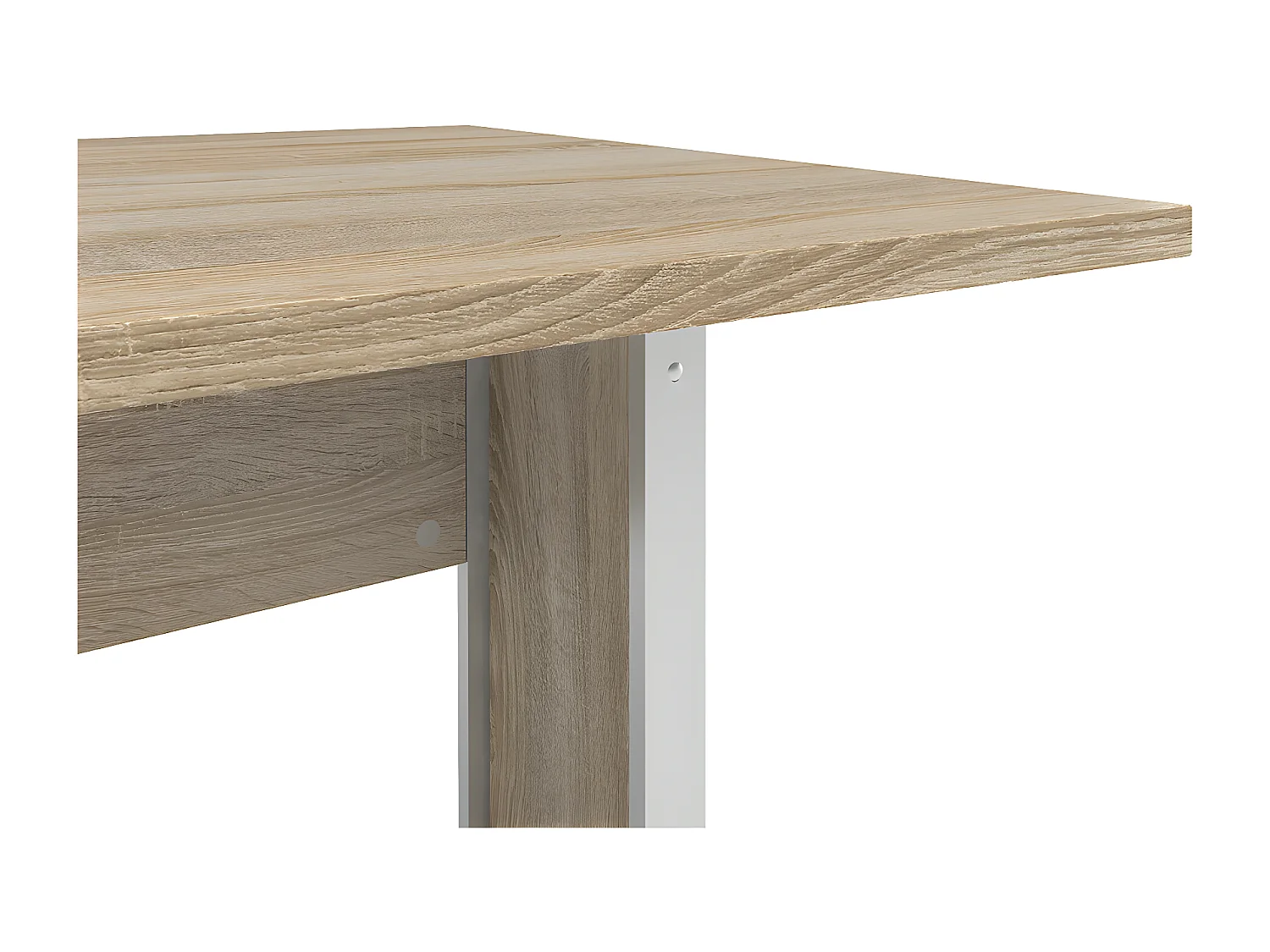 Prisme bureau C eiken decor en zilvergrijs staal.