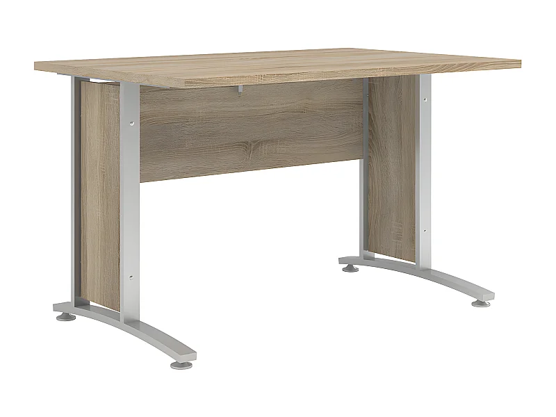 Prisme bureau C eiken decor en zilvergrijs staal.