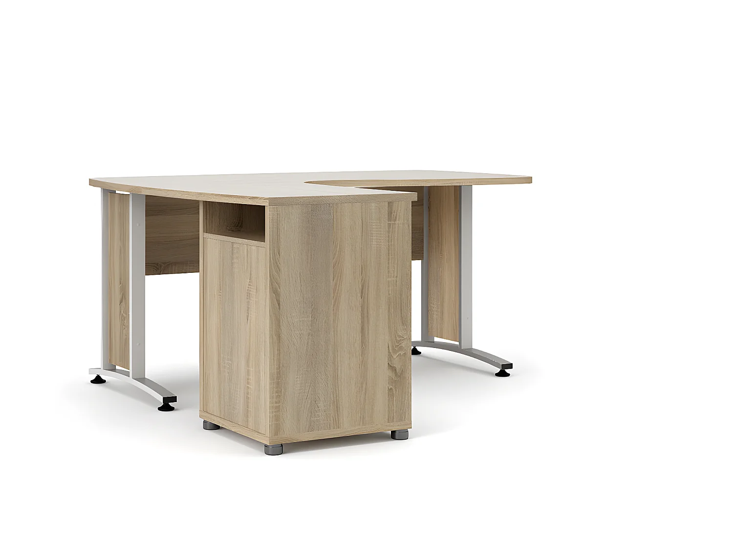 Prisme bureau 3 lades eiken decor en wit.