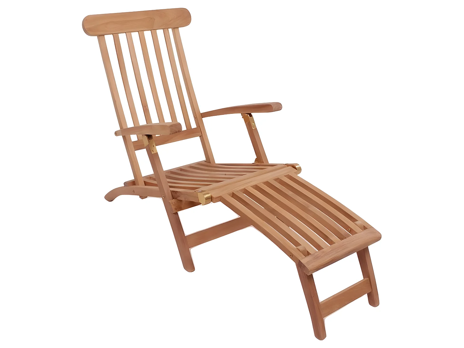 Alkas ligstoel massief teakhout.