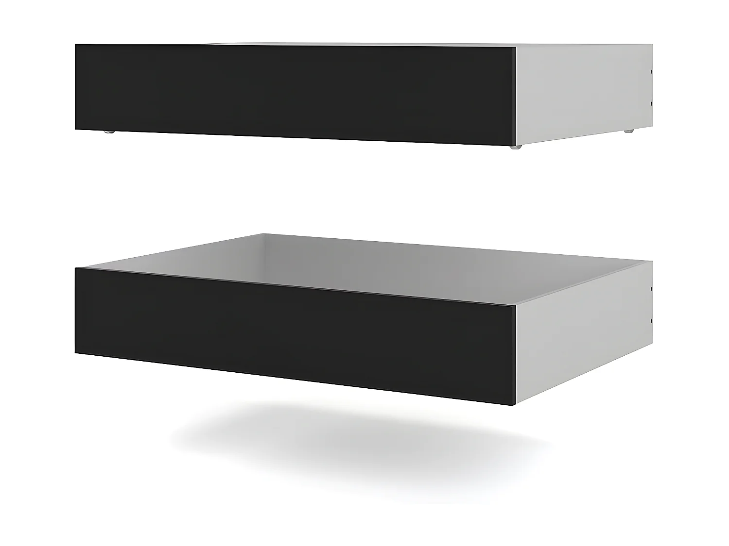 Nada bed 2 bedlades breedte 99 cm, matzwart.