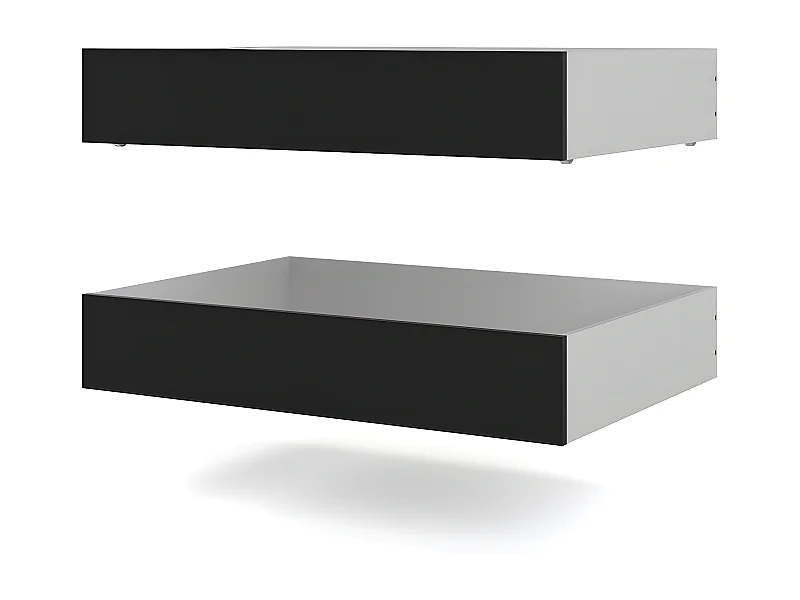 Nada bed 2 bedlades breedte 99 cm, matzwart.