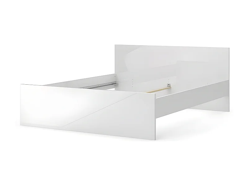 Nada Bett 160 * 200 cm weiss hochglanz.