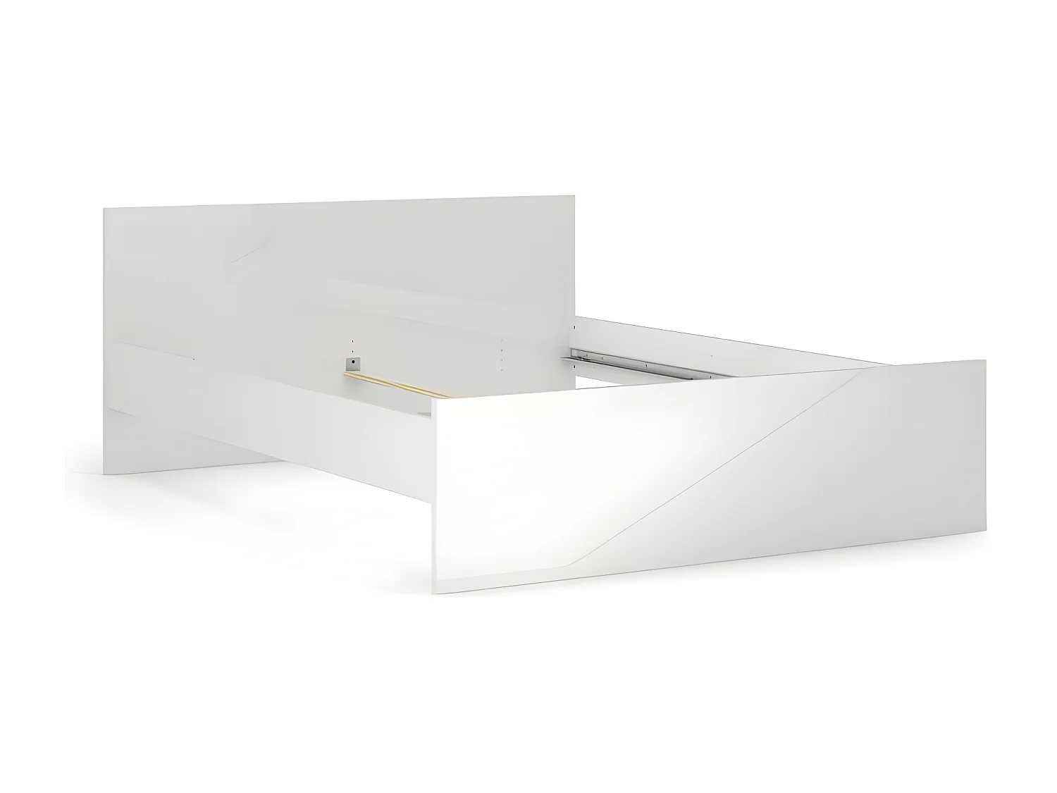 Nada Bett 160 * 200 cm weiss hochglanz.