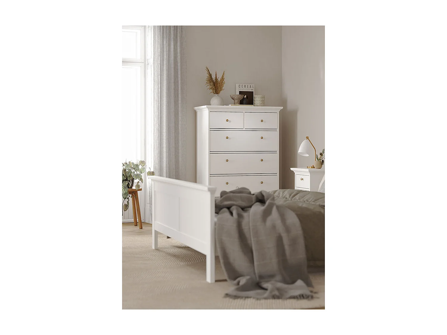 Venedig Lit double 180x200 cm, blanc.