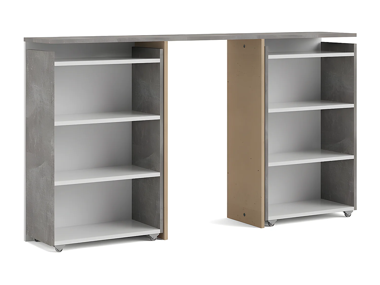 Nada Hoofdbord met opbergruimte 140 cm, betondecor/wit hoogglans.