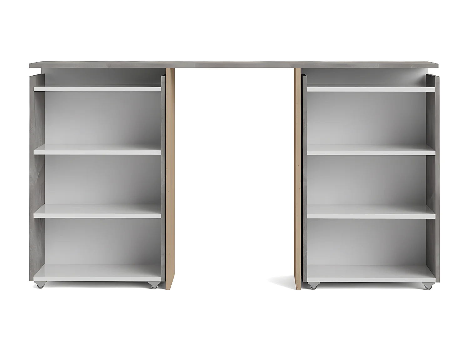 Nada Hoofdbord met opbergruimte 140 cm, betondecor/wit hoogglans.