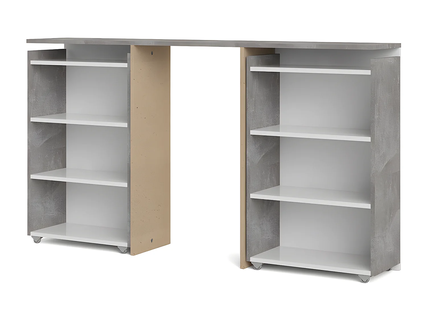 Nada Hoofdbord met opbergruimte 140 cm, betondecor/wit hoogglans.