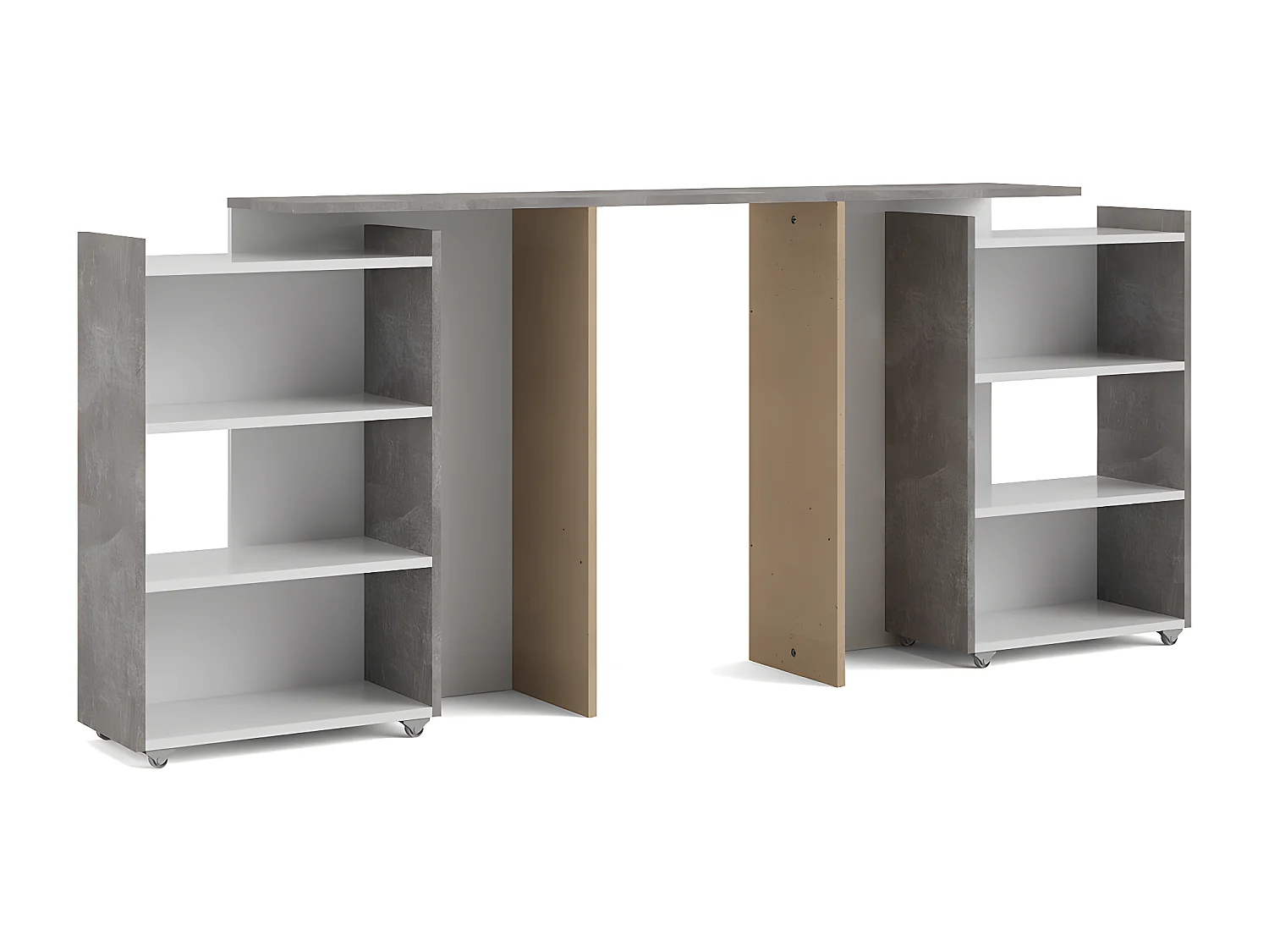 Nada Hoofdbord met opbergruimte 140 cm, betondecor/wit hoogglans.