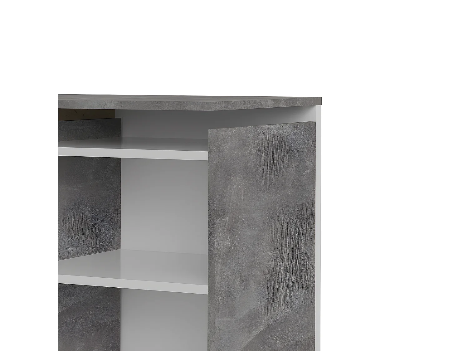 Nada Hoofdbord met opbergruimte 140 cm, betondecor/wit hoogglans.