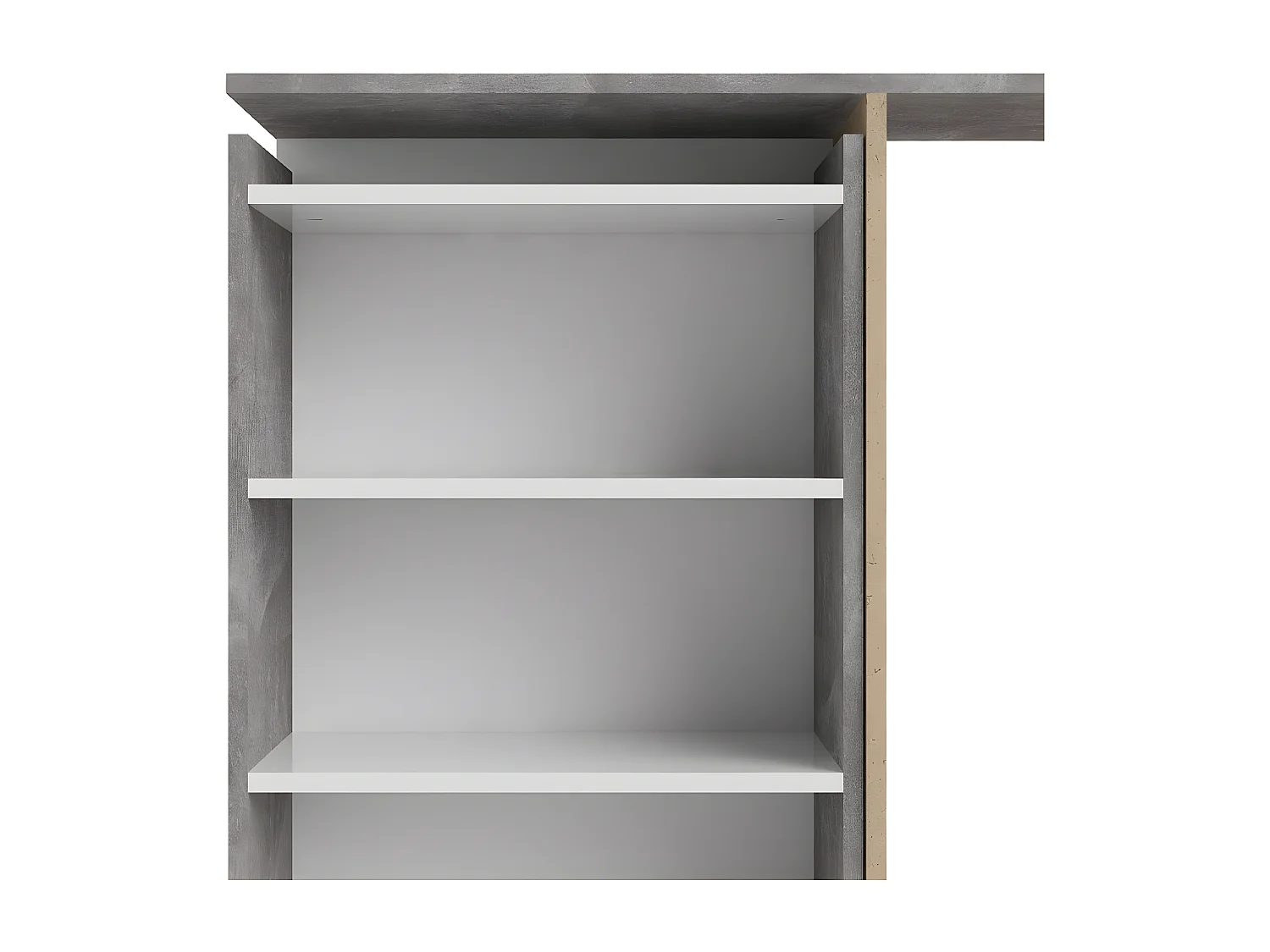 Nada Hoofdbord met opbergruimte 140 cm, betondecor/wit hoogglans.